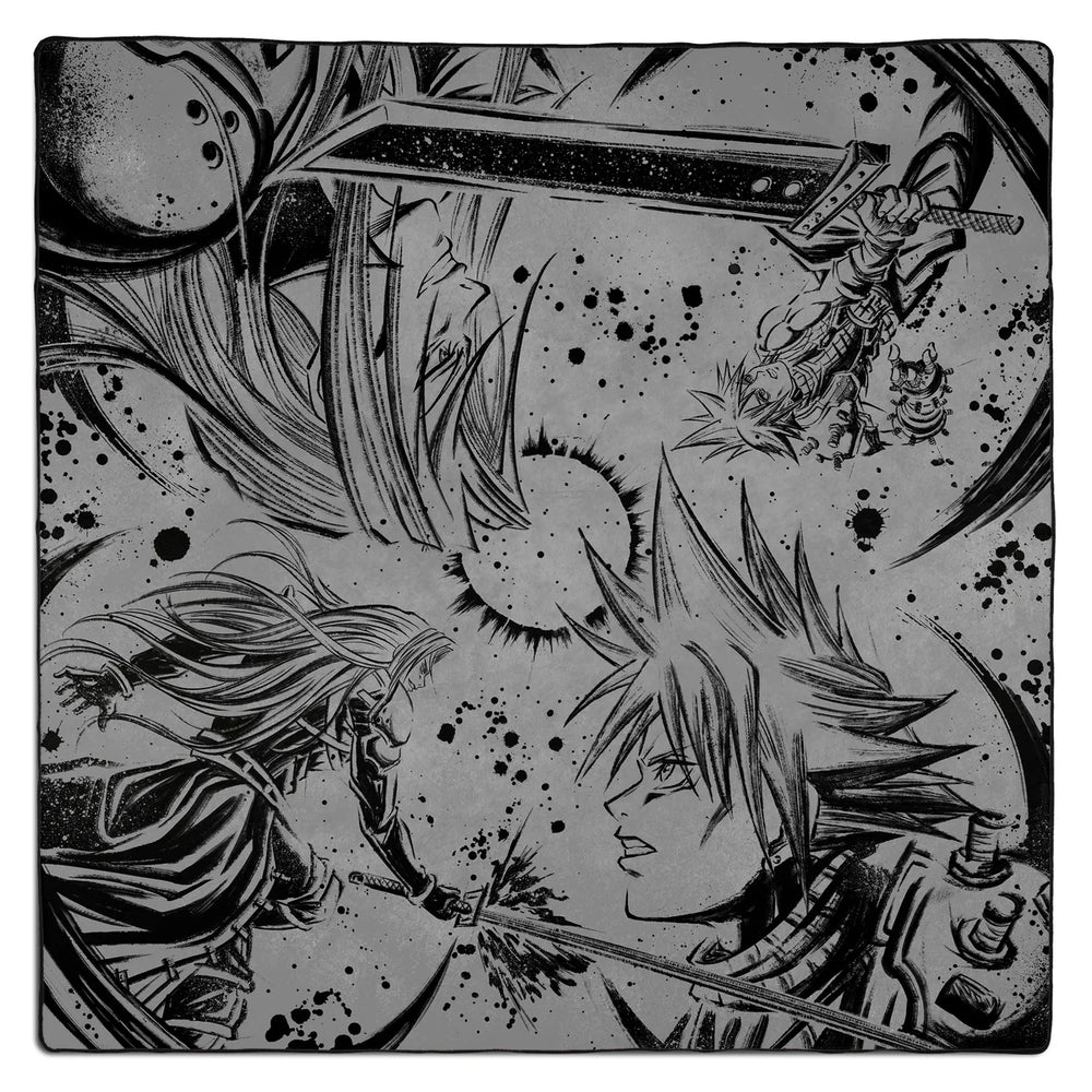 Dueling Guard -Mirrored Fates 2-Player Stitched Edge Playmat - Grey