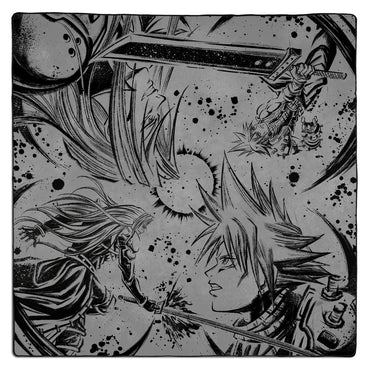 Dueling Guard -Mirrored Fates 2-Player Stitched Edge Playmat - Grey