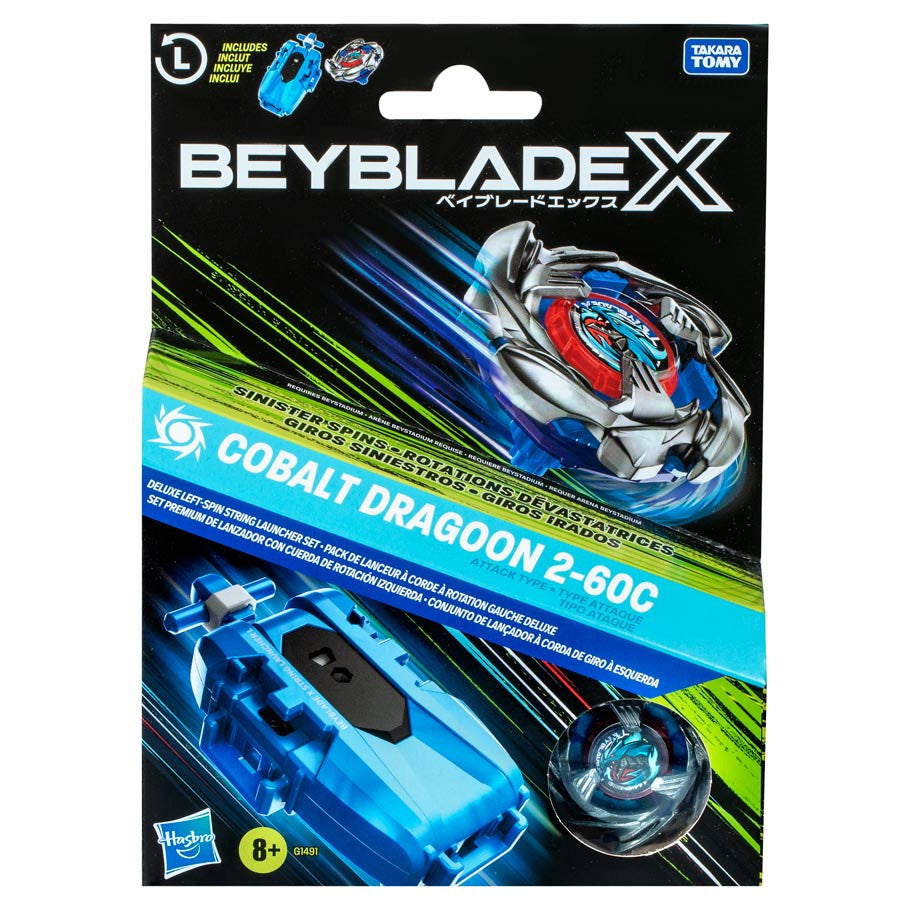 Beyblade: X Cobalt Dragoon + L-Spin String Launcher