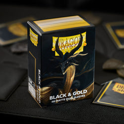 Dragon Shield Dual Matte 2 Tone Sleeves: Black and Gold