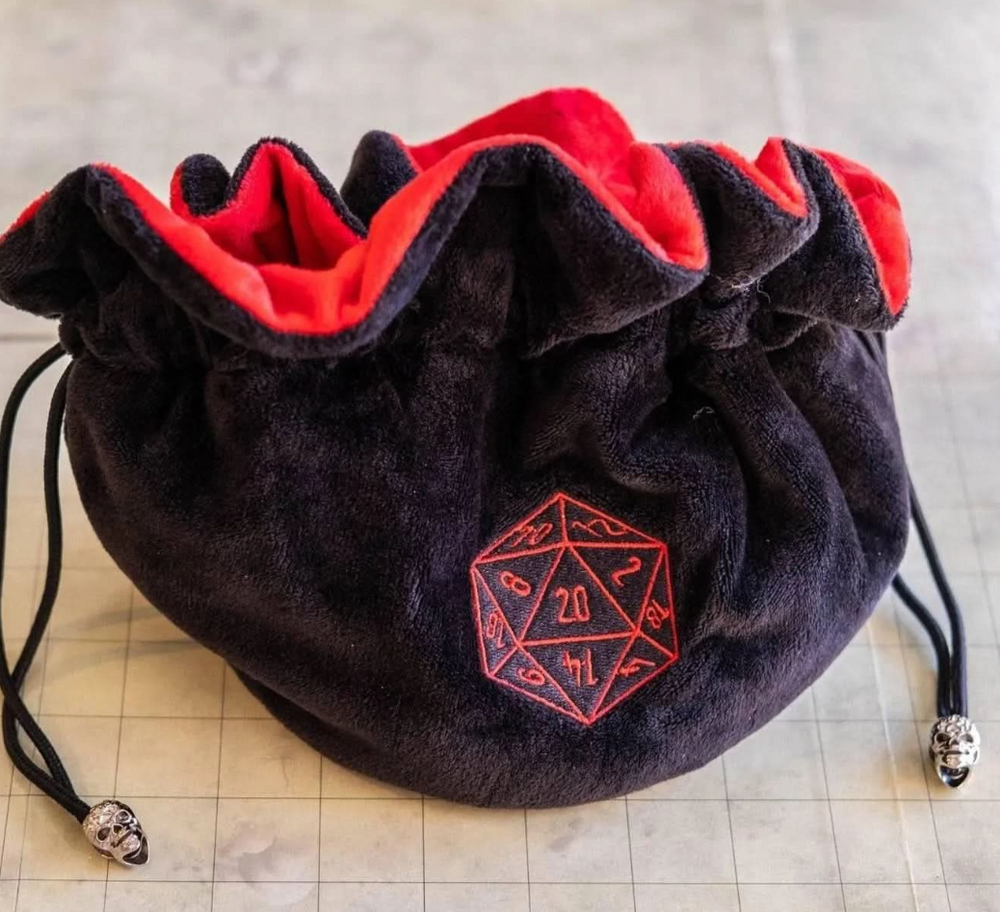 Bag for Dice with Pockets - Black