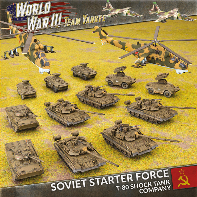 Soviet Starter Force: T-80 Shock Tank Company (WWIII x9 Tanks x4 Aircraft Plastic)