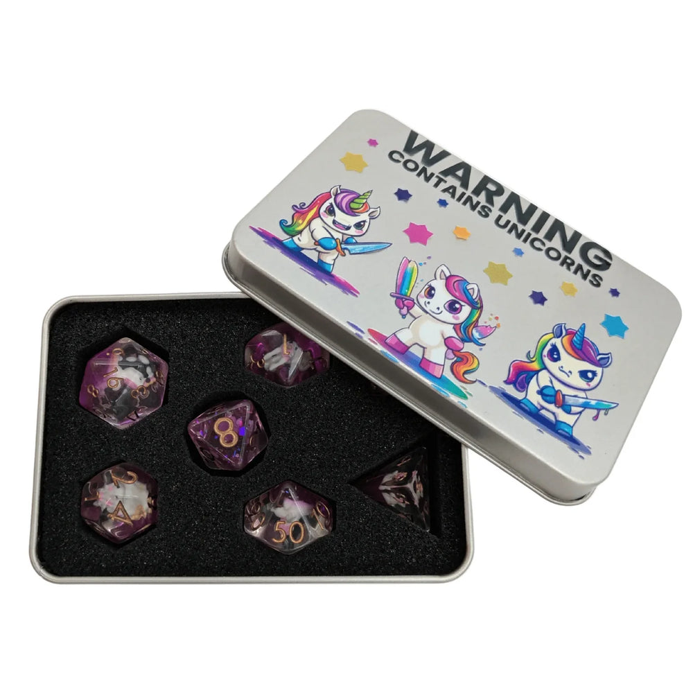 Unicorn Dice Tin