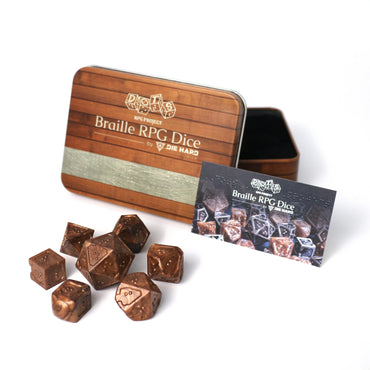 Die Hard Dice - 7pc RPG Set: Braille Acrylic Bronze