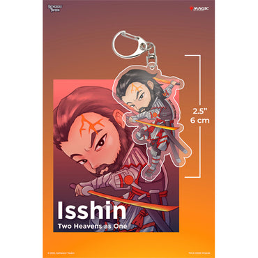 Keychain: MTG Acrylic Commanders- Isshin, Two Heavens As One