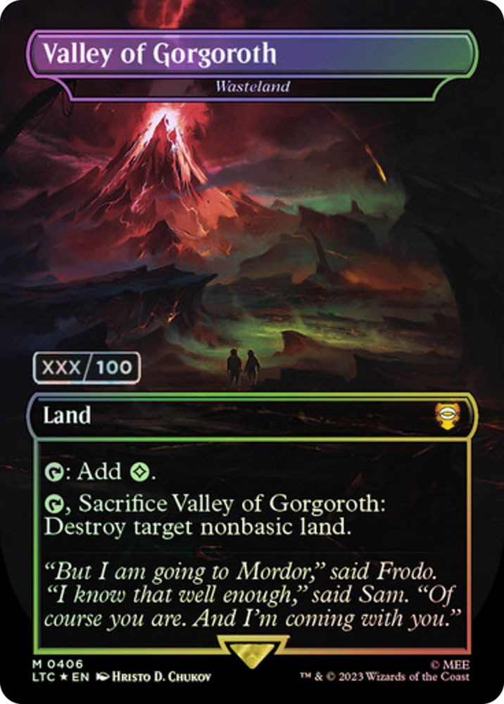 Valley of Gorgoroth - Wasteland (Borderless) (Serialized) [The Lord of the Rings: Tales of Middle-Earth Commander]