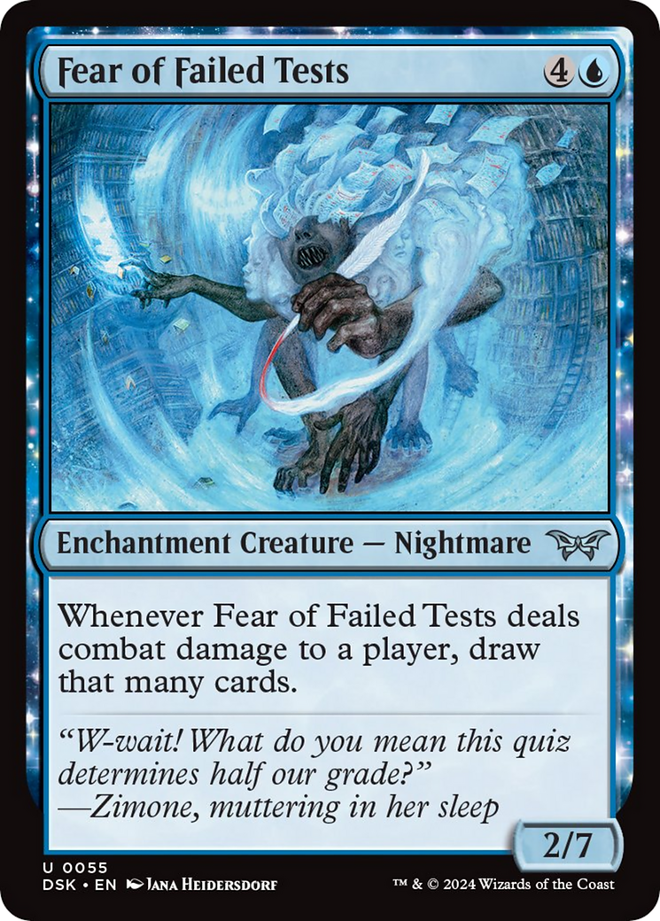 fear of mtg cards Failed Tests [Duskmourn: House of Horror] UCC Product (A creature with menace Magic Outlaws of Thunder Deck:Steel & Sapphire