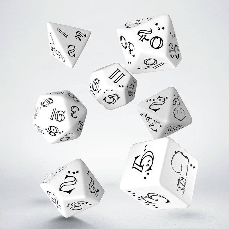 Bright Llama Dice Set (White & Black)