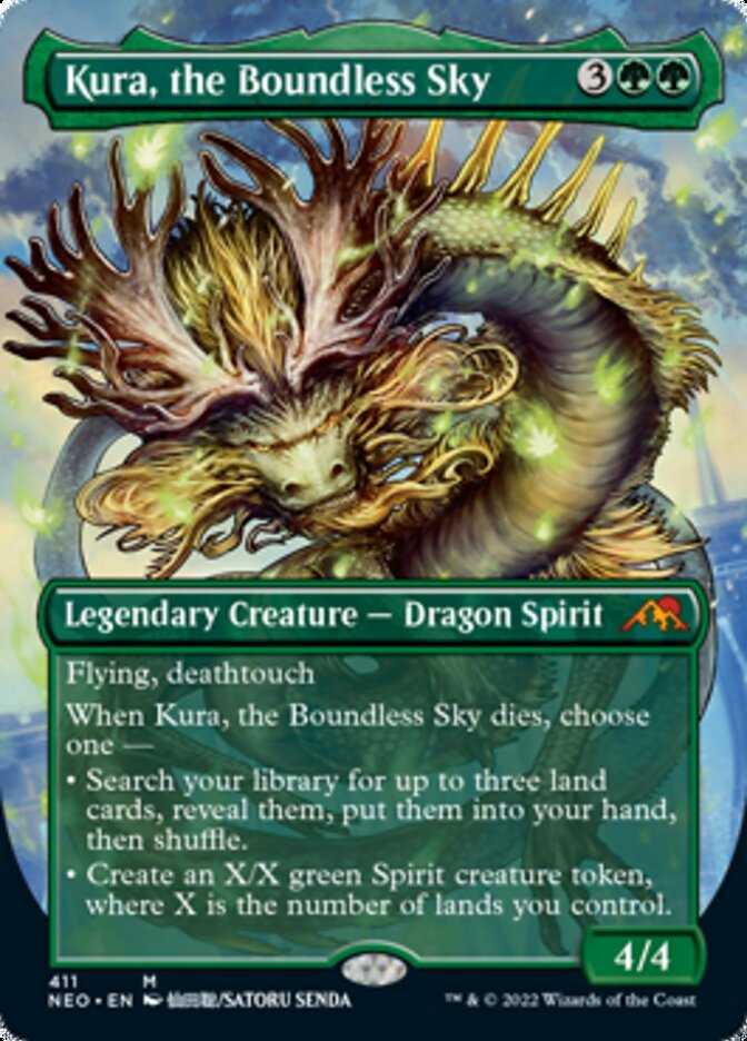 Kura, the Boundless Sky (Borderless Alternate Art) [Kamigawa: Neon Dyn