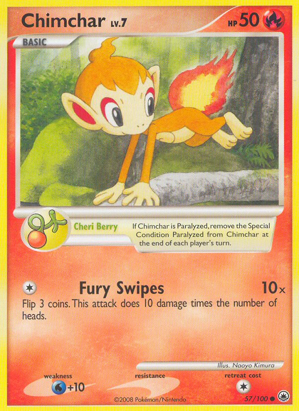 pokemon chimchar card Chimchar (57/100) [Diamond & Pearl: Majestic Dawn]