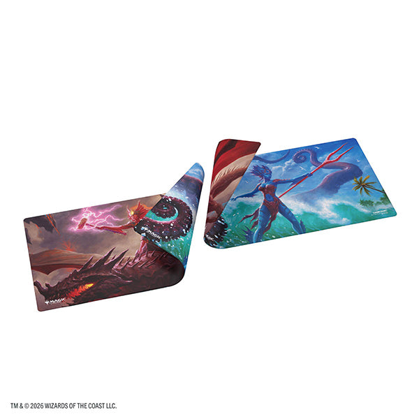 MTG Double-Sided Playmat- Reality Fracture- Kiora of Salt and Sand/Kiora of Fire and Ashes
