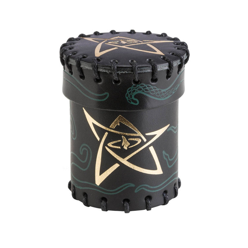 Call of Cthulu Black & Green-Golden Leather Dice Cup
