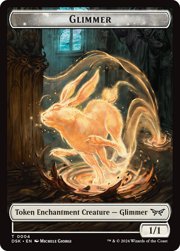 Glimmer // Manifest Double-Sided Token [Duskmourn: House of Horror Tok