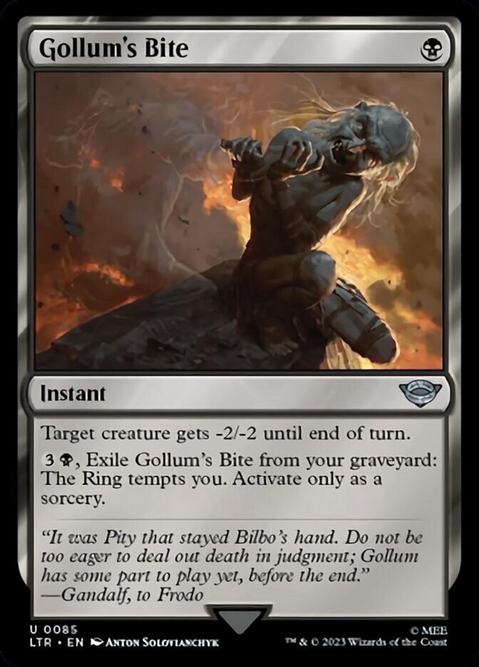 gollum mtg cards Gollum's Bite [The Lord of the Rings: Tales of Middle-Earth]