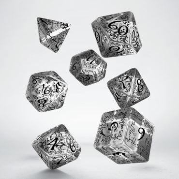 Elvish Translucent & Black Dice Set (7)