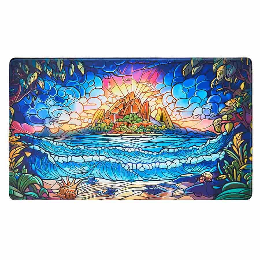 Arcane Fortress Stained Glass Playmat: Hidden Island