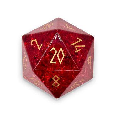 Norse Foundry - Shattered Zircon Garnet Boulder 30mm Glass Dice