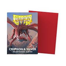 Dragon Shield Dual Matte Sleeves: Crimson & Silver