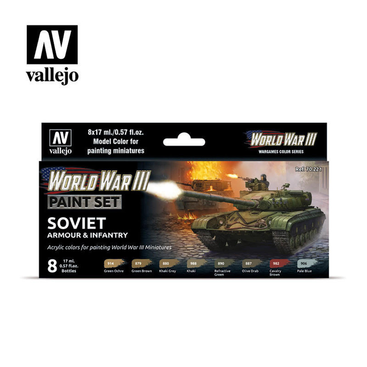 WWIII Soviet Armour and Infantry Paint Set8 bottles