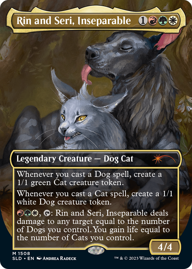 mtg dog card Rin and Seri, Inseparable (1508) // Rin and Seri, Inseparable [Secret