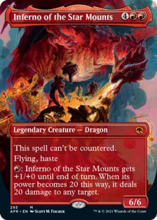 mtg afr art cards Inferno of the Star Mounts (Borderless Alternate Art) [Dungeons & Drag