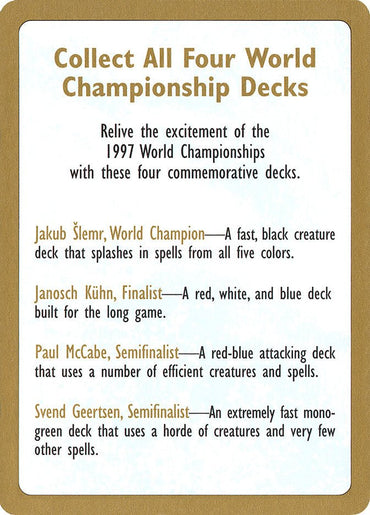 1997 World Championships Ad [World Championship Decks 1997]