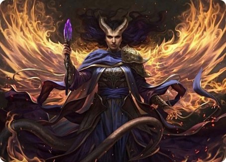mtg dungeons and dragons art cards Displacer Beast Card (Gold-Stamped Signature) [Dungeons & Farideh, Devil's Chosen Art Card