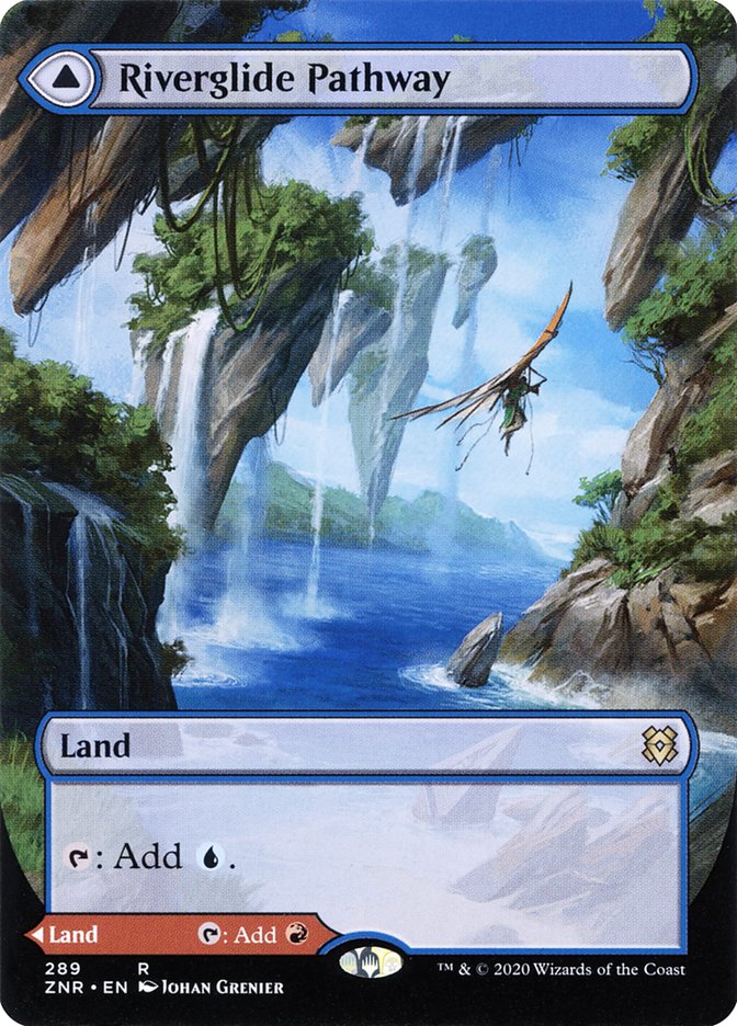 pathway cards mtg Riverglide Pathway // Lavaglide Pathway (Borderless Alternate Art) [Ze