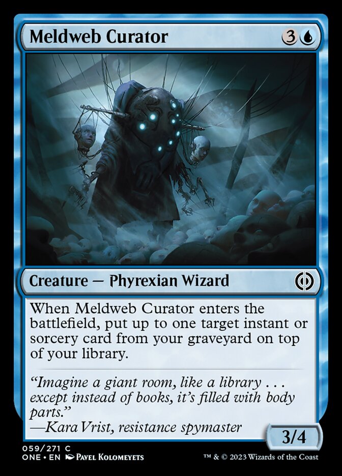blue flip cards mtg Top Mono-Blue Meldweb Curator [Phyrexia: All Will