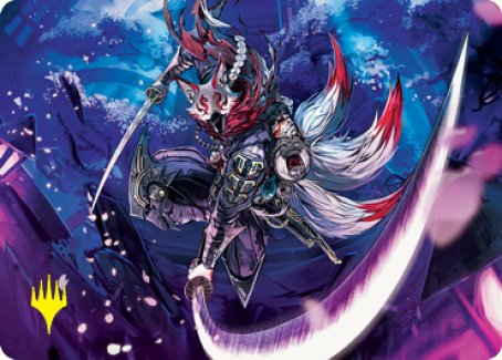 mtg neon dynasty art cards Blade-Blizzard Kitsune Art Card (Gold-Stamped Signature) [Kamigawa: Ne