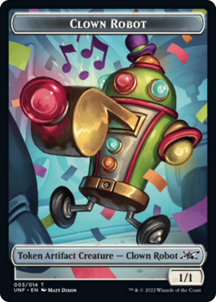 Clown Robot (003) // Treasure (012) Double-Sided Token [Unfinity Tokens]