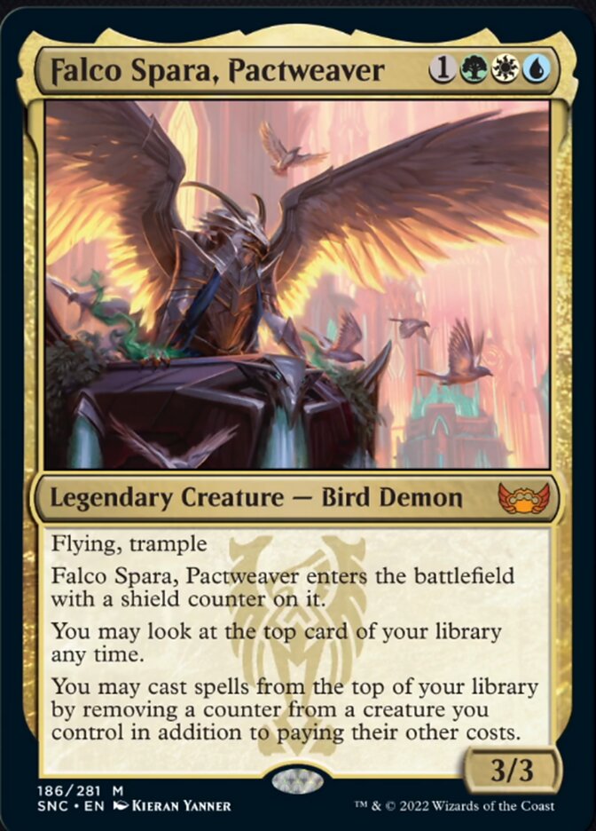 mtg new capenna top cards Magic: The Gathering Streets of 3-Booster Draft Pack Falco Spara, Pactweaver [Streets of