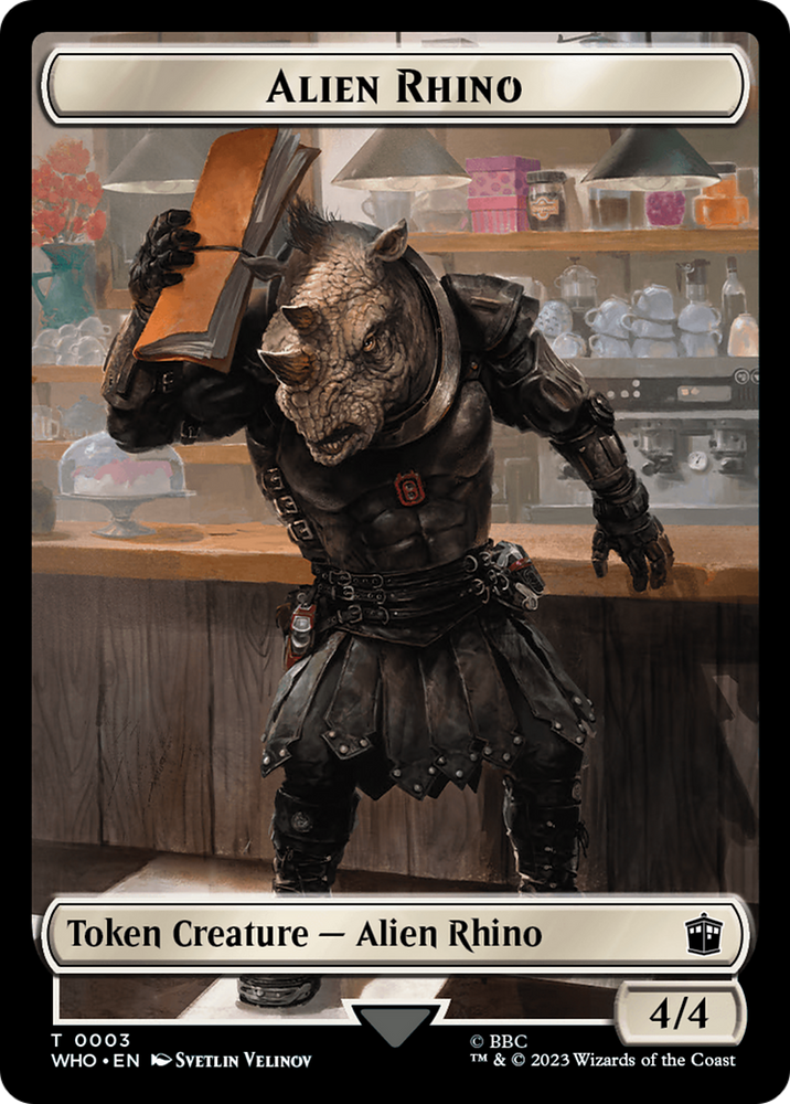 Alien Rhino // Alien Warrior Double-Sided Token [Doctor Who Tokens]