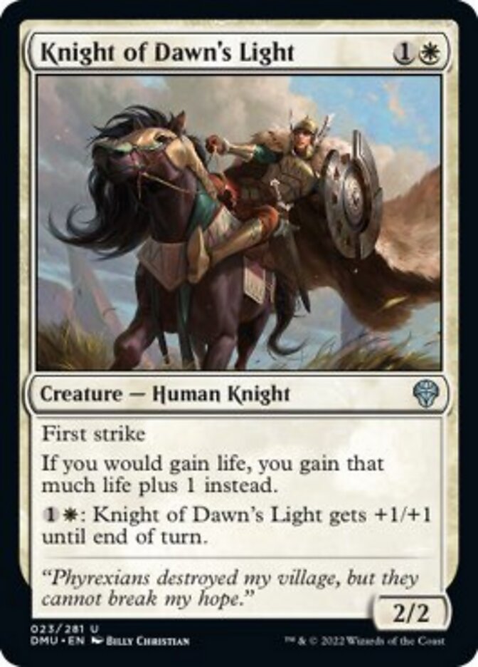 knight mtg cards Token Print Return all Knight creature cards from your graveyard to the battlefield Knight of Dawn's Light [Dominaria
