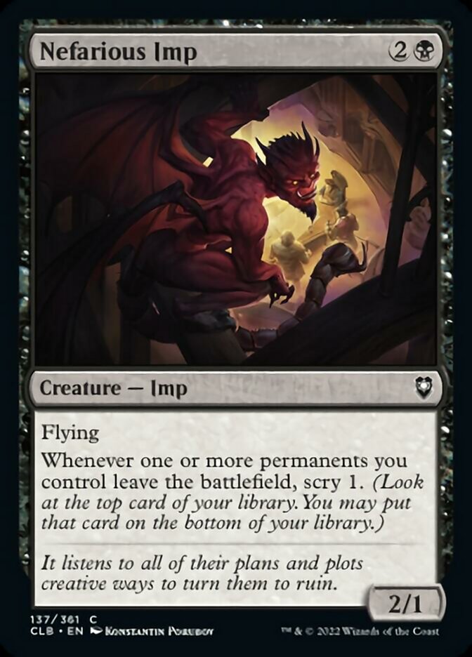 mtg imp cards Nefarious Imp [Commander Legends: Battle for Baldur's Gate]