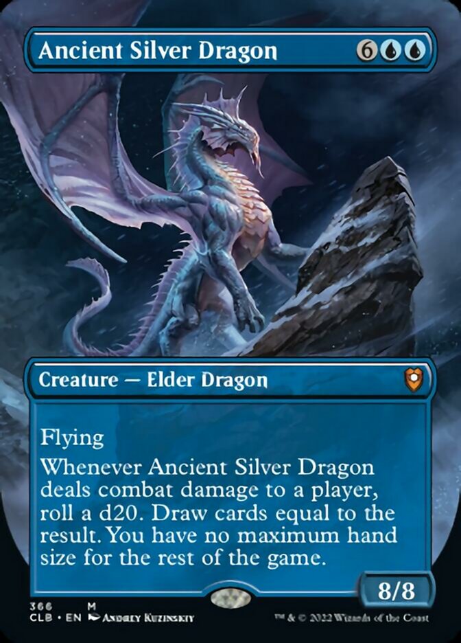 Ancient Silver Dragon (Borderless Alternate Art) [Commander Legends: B Ancient Silver Dragon (Borderless Alternate Art) [Commander Legends: B