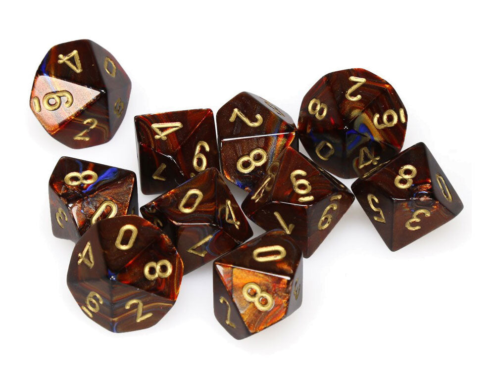 Scarab® Polyhedral Blue Blood™/gold 7-Die Set