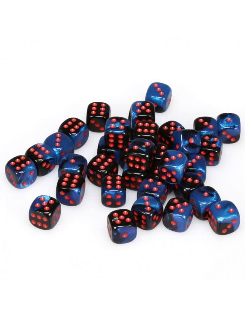 Gemini® 12mm d6 Black-Starlight/red Dice Block™ (36 dice)