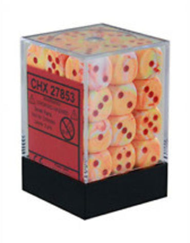 Festive® 12mm d6 w/pips Sunburst™/red Dice Block™ (36 dice)