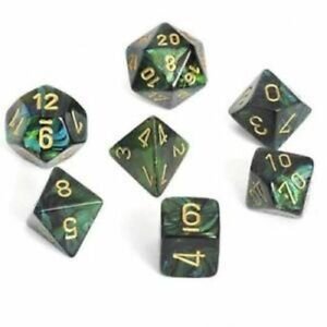 Scarab® Polyhedral Jade/gold 7-Die Set