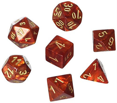 Scarab® Polyhedral Scarlet™/gold 7-Die Set